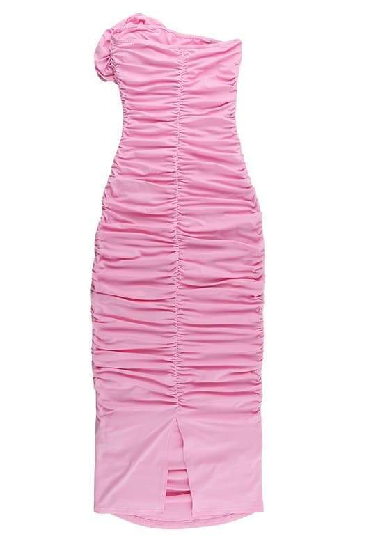 Tina Flower Strapless Midi Dress-Sunfere