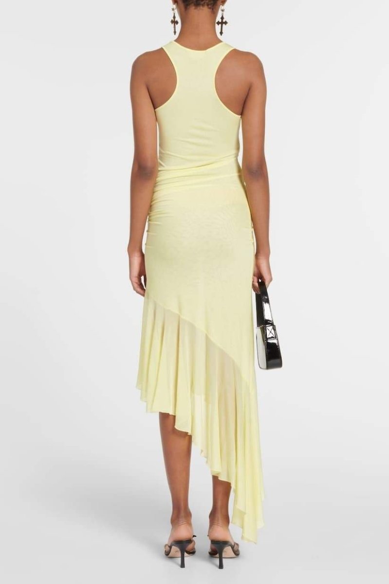 Valerie Asymmetric Ruffle Midi Dress-Sunfere