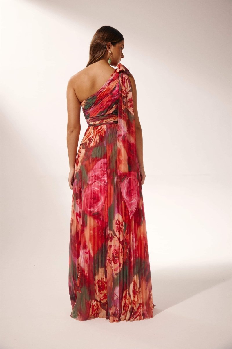 Valerie Pleated One-shoulder Maxi Dress-Sunfere
