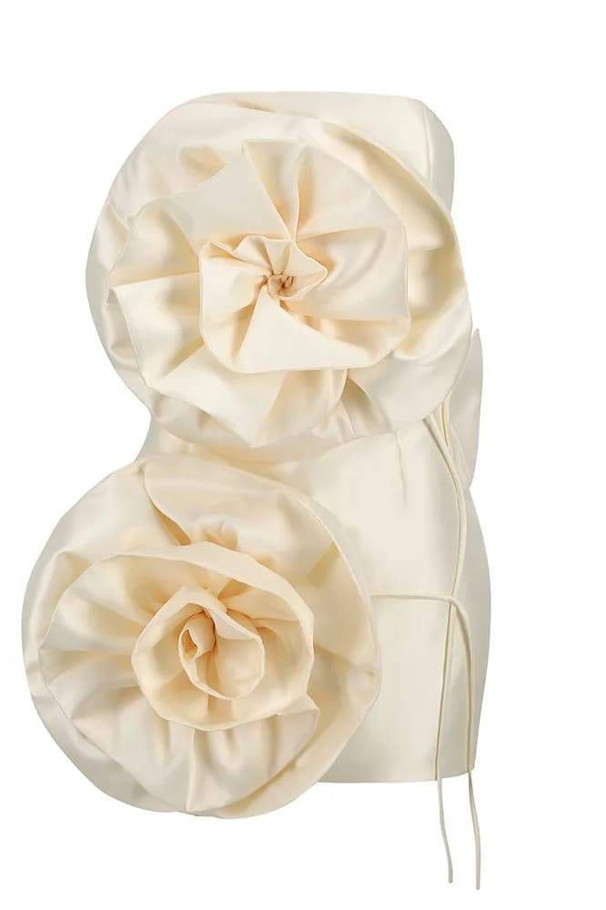dresses-Venus Flowers Strapless Mini Dress-SD00603182460-White-S - Sunfere