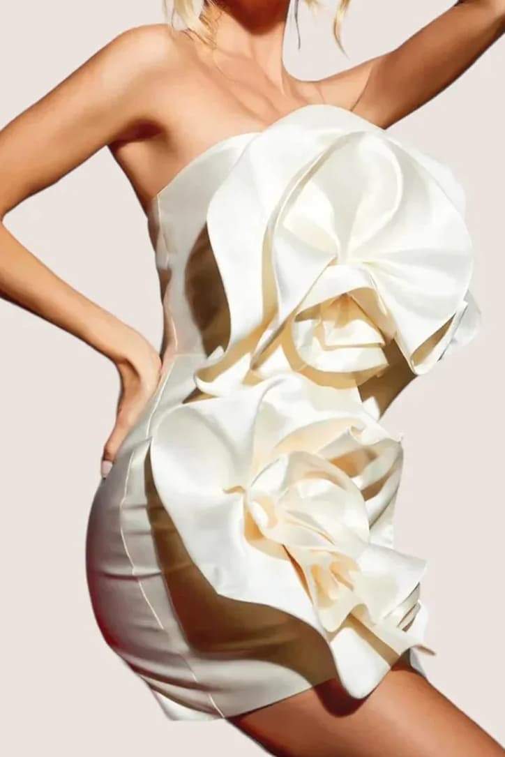 Venus Flowers Strapless Mini Dress-Sunfere