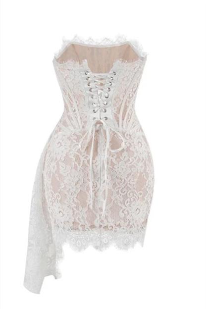 Venus Strapless Lace Corset Mini Dress-Sunfere