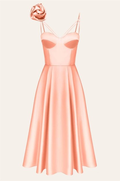 dresses-Veronica Flower Detail Corset Midi Slip Dress-SD00606052882-Pink-S - Sunfere