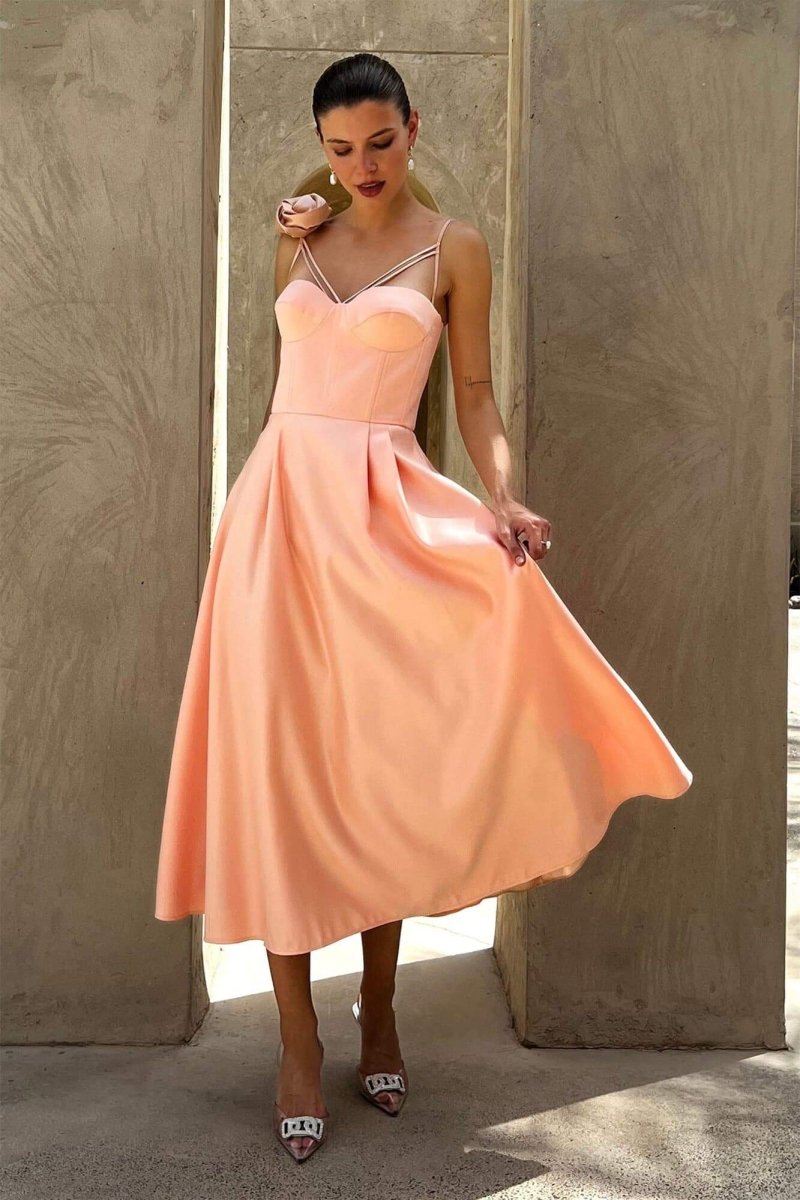 dresses-Veronica Flower Detail Corset Midi Slip Dress-SD00606052882-Pink-S - Sunfere