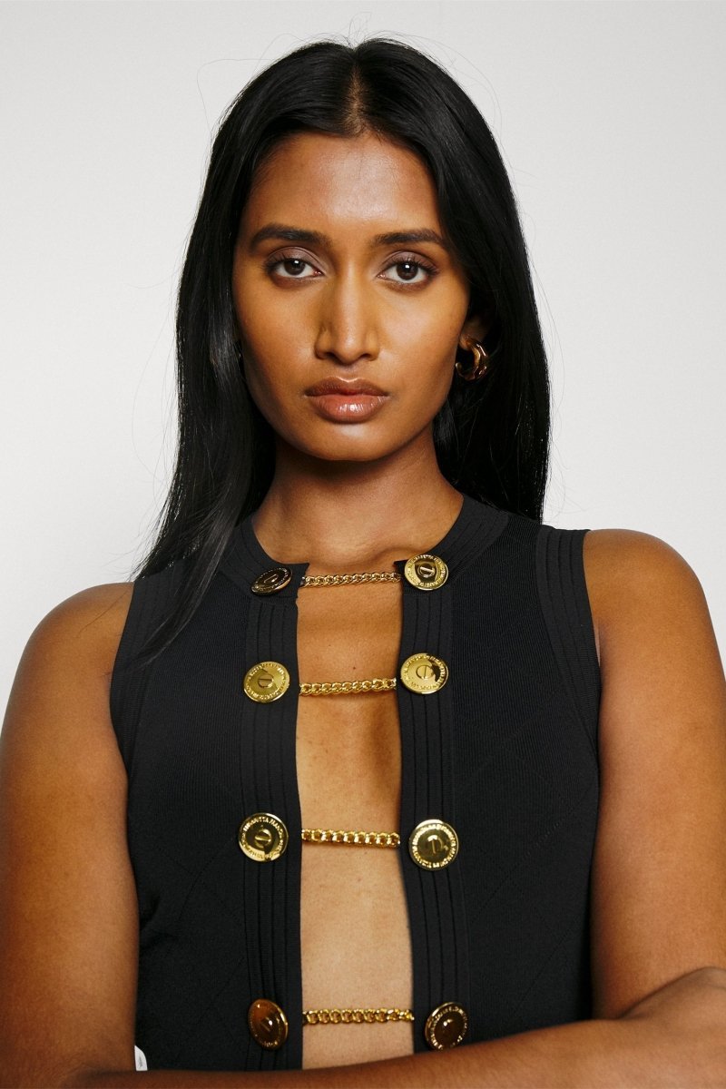 Viola Cut-out Sleeveless Knit Mini Dress-Sunfere