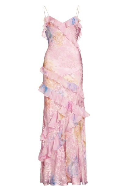 dresses-Virginia Floral Ruffle Maxi Slip Dress-SD00605162810-Pink-S - Sunfere