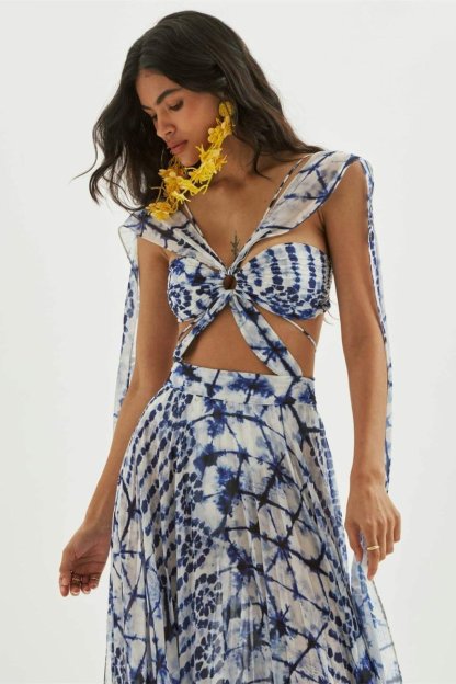 dresses-Virginia Printed Cut-out Maxi Dress-SD00606032866-Blue-S - Sunfere