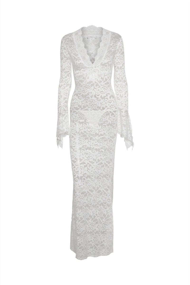 Virginia Sheer Lace Mermaid Maxi Dress-Sunfere
