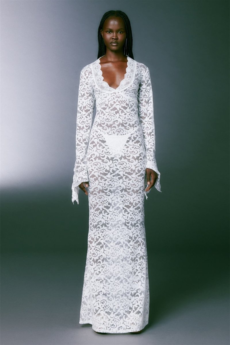 Virginia Sheer Lace Mermaid Maxi Dress-Sunfere
