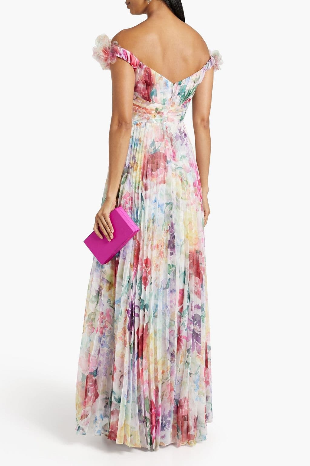 Belinda Off-shoulder Pleated Maxi Dress