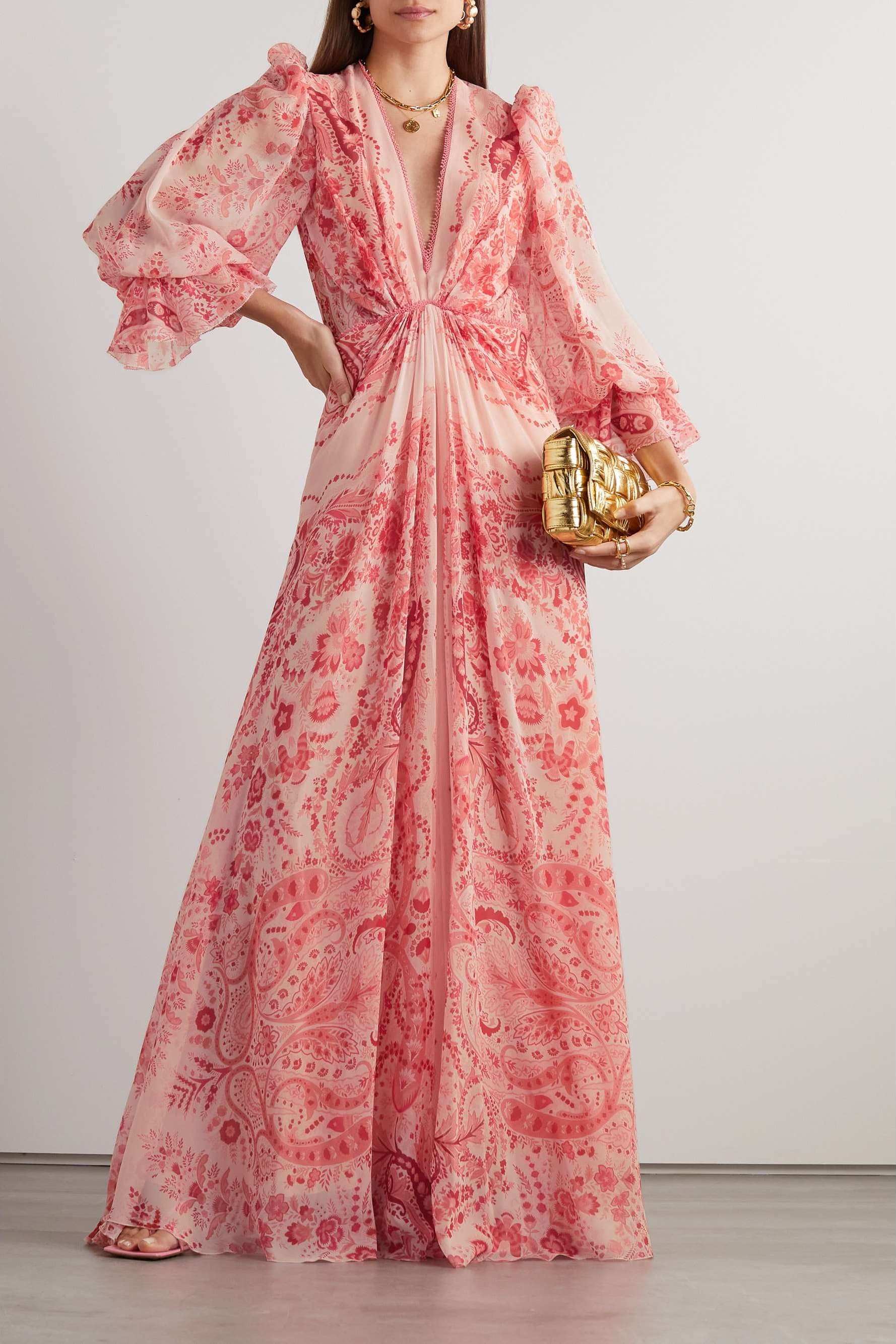 Gloria Paisley Printed Ruffled Maxi Dress