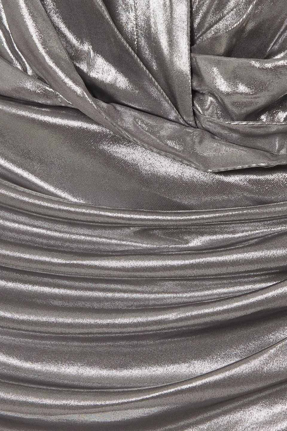 Frederica Metallic Ruched V-neck Mini Dress