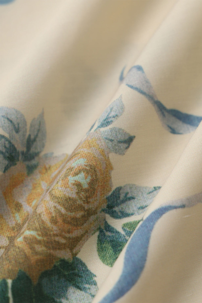 Loralie Floral Print Deep V Neck Midi Dress