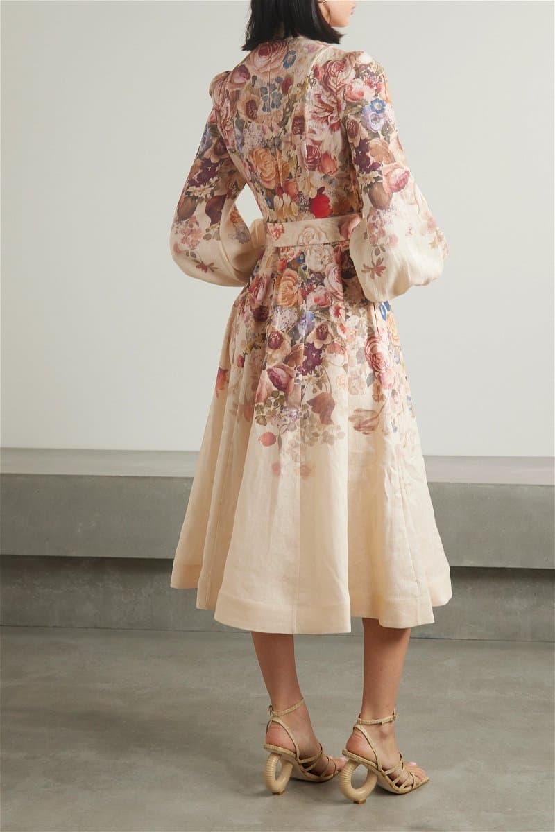 Candice Floral Printed Midi Shirt Dress
