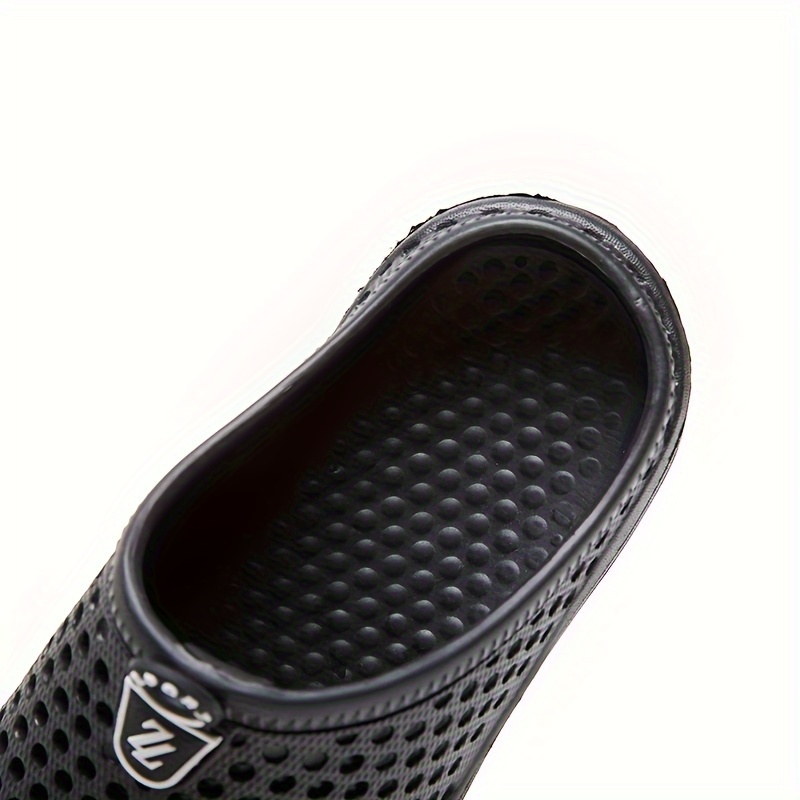 mens casual solid color slippers breathable non slip lightweight slippers for indoor bathroom bedroom garden gym details 27