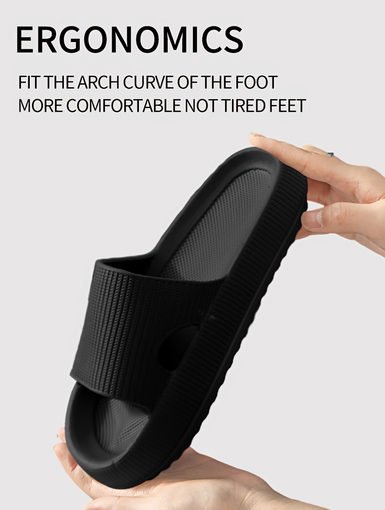 mens solid eva slides non slip quick drying open toe slippers for indoor walking mens bathroom shoes details 2