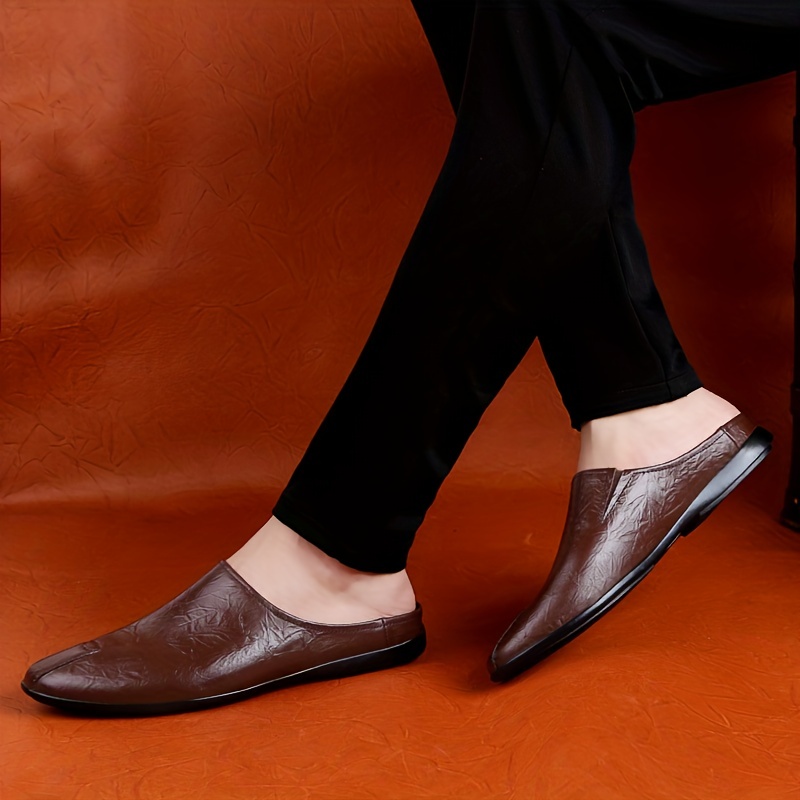 mens slip on mules casual walking slippers outdoor backless loafers open back shoes details 0