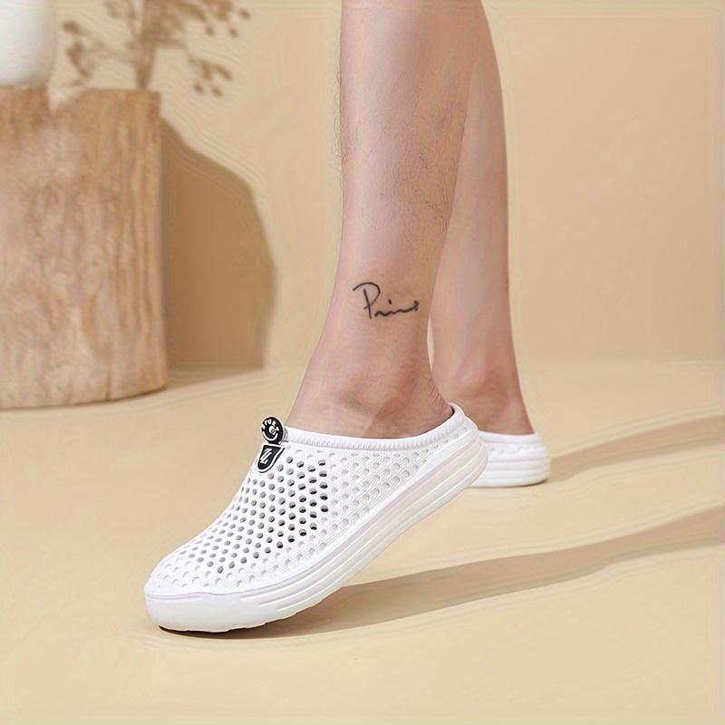 mens casual solid color slippers breathable non slip lightweight slippers for indoor bathroom bedroom garden gym details 5