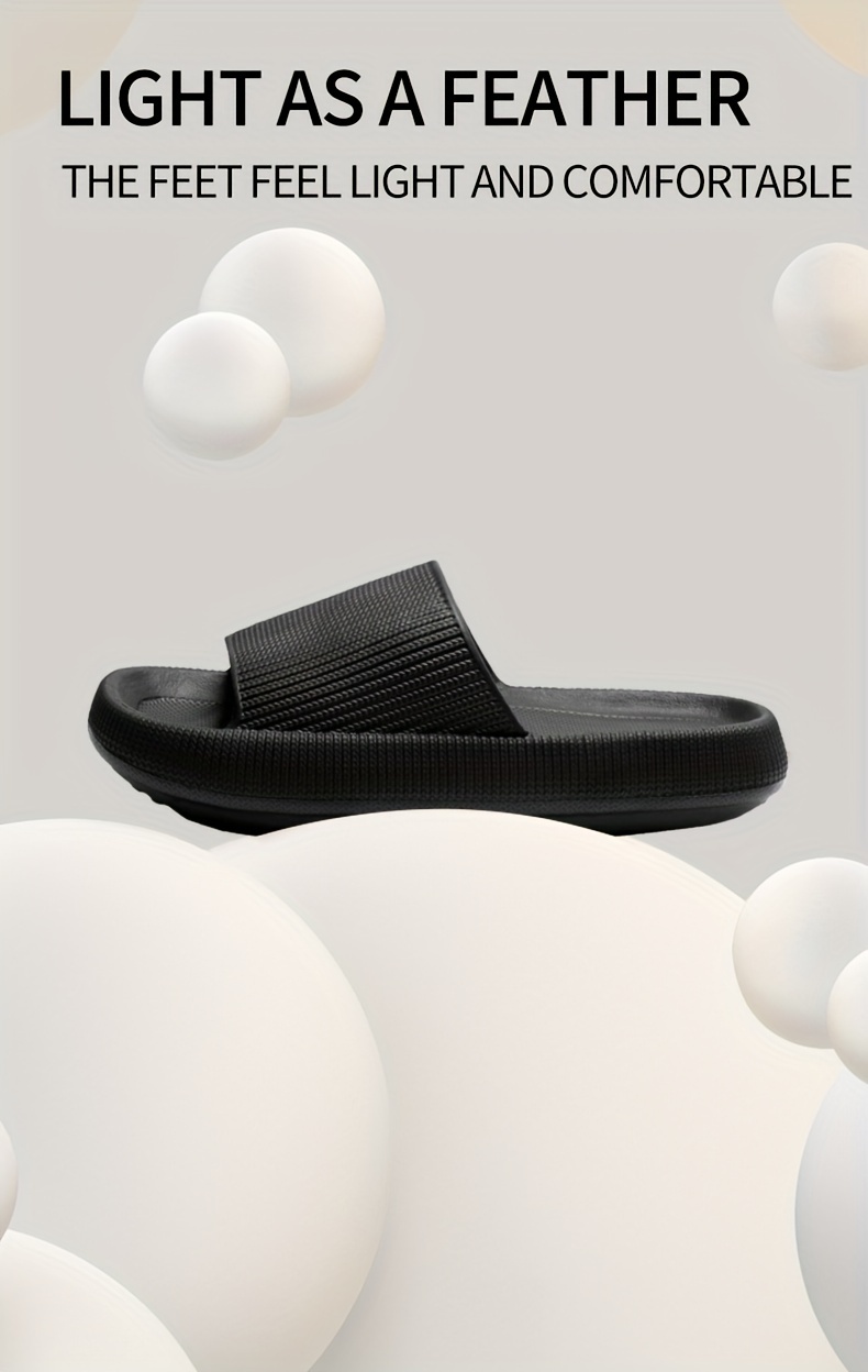 mens solid eva slides non slip quick drying open toe slippers for indoor walking mens bathroom shoes details 3