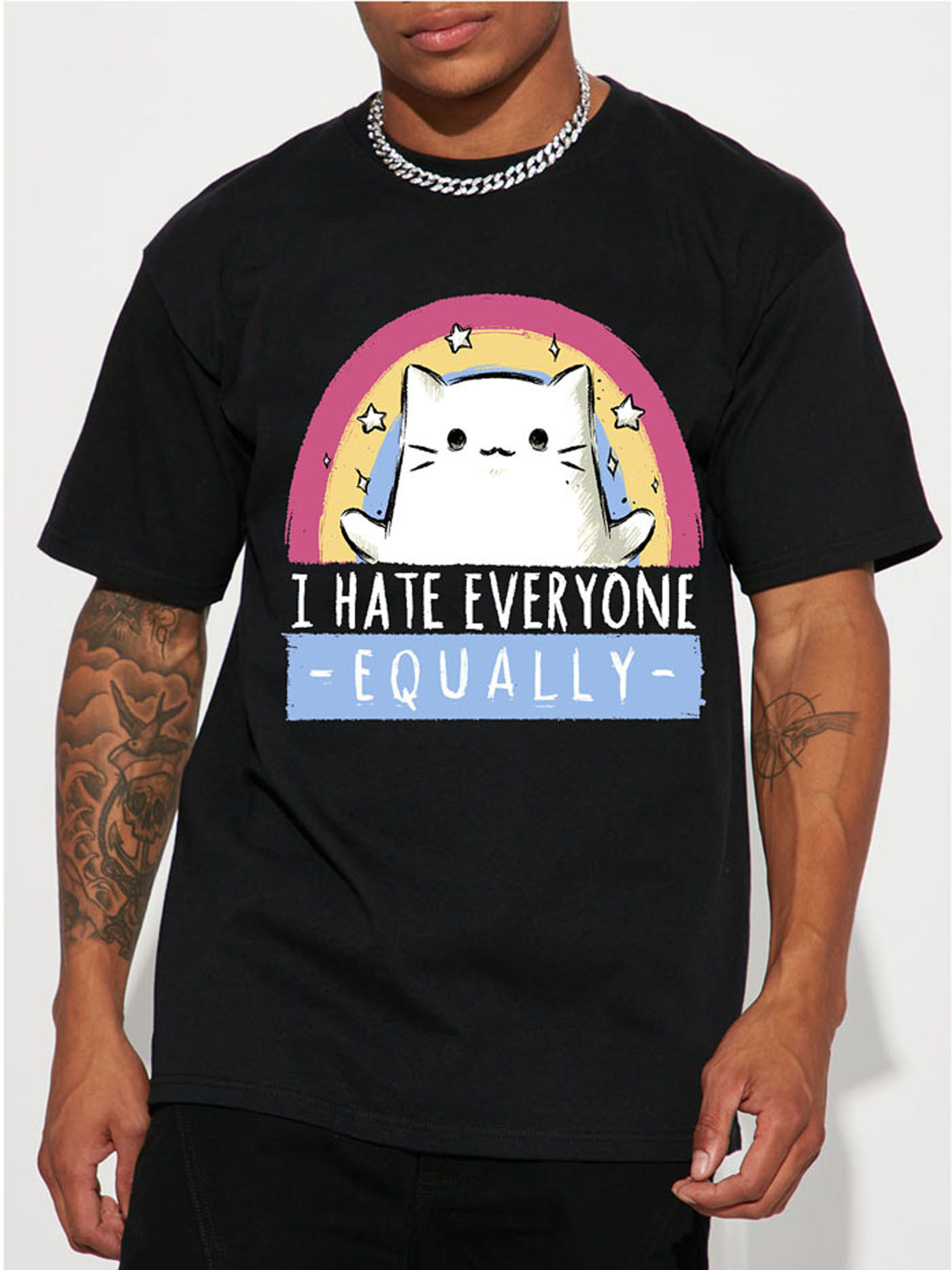 mens casual i dont give a duck cartoon spider print crew neck short sleeves t shirts for summer details 2