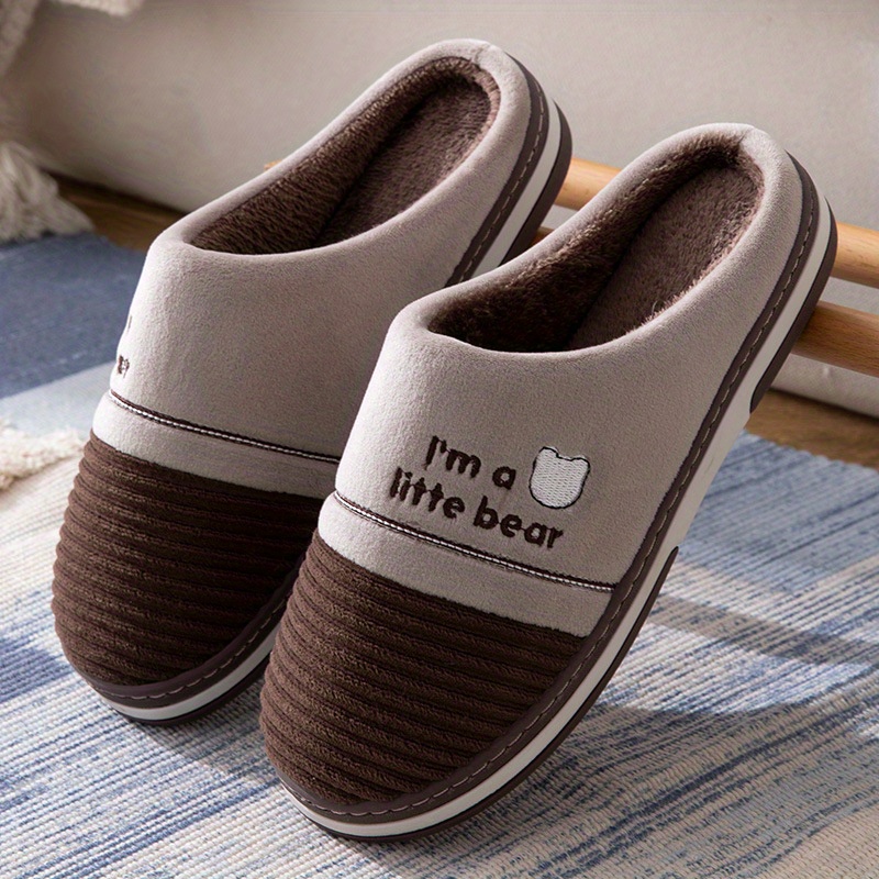 2023 mens fashion plush bear graphic slippers funny animal home slipper house shoes for indoor walking autumn and winter details 2
