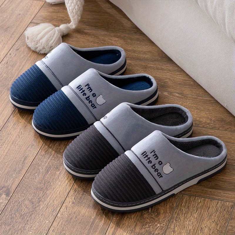 2023 mens fashion plush bear graphic slippers funny animal home slipper house shoes for indoor walking autumn and winter details 3