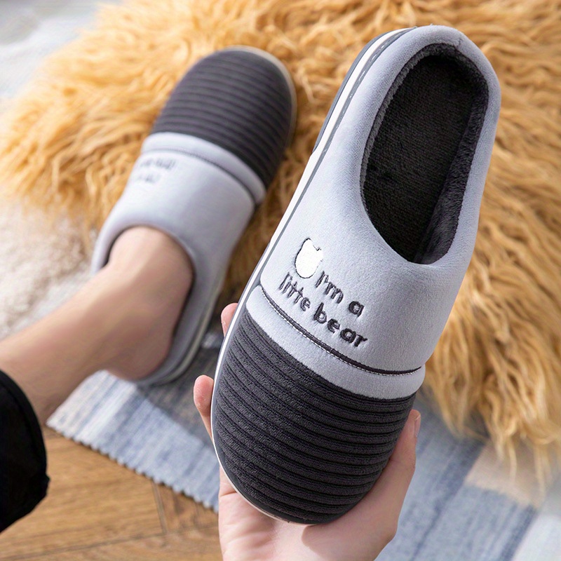 2023 mens fashion plush bear graphic slippers funny animal home slipper house shoes for indoor walking autumn and winter details 4