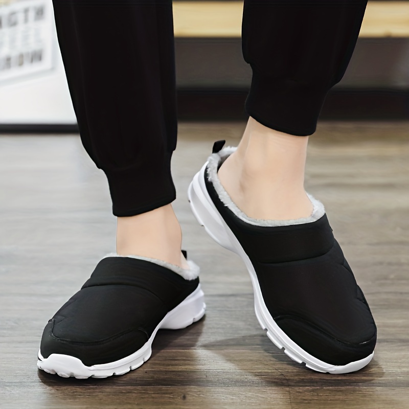 soft plush cozy mules house slippers anti skid slip on shoes indoor for men winter shoes details 5