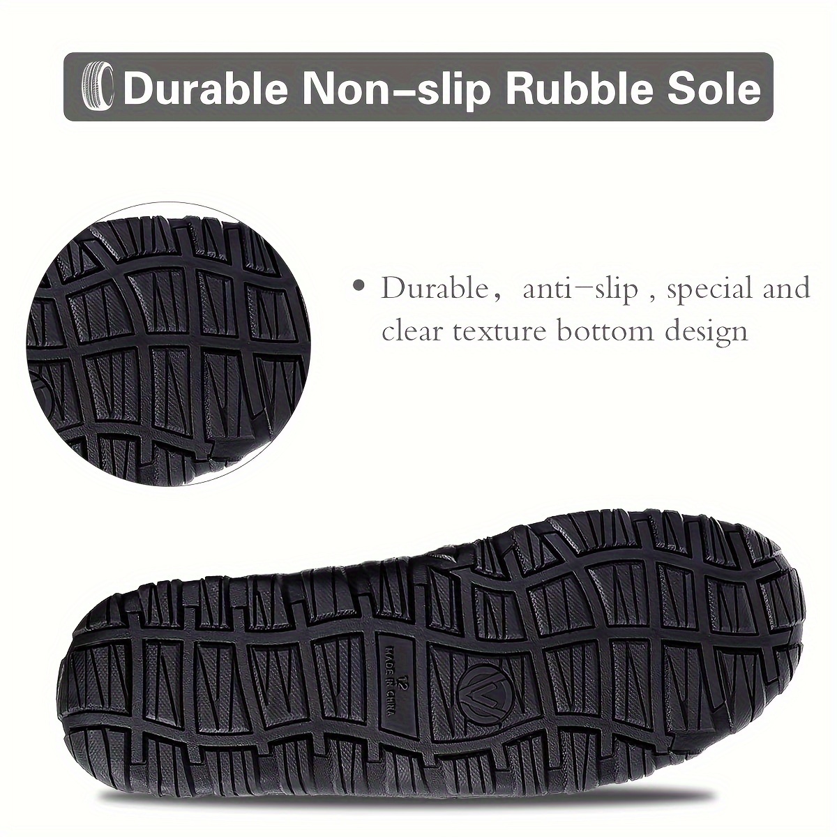 mens fuzz lined casual loafers breathable lightweight anti skid slip on shoes for indoor walking details 2