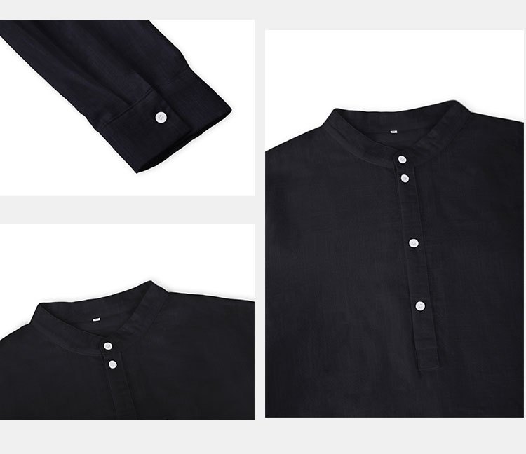 classic design cotton boat neck henley shirt mens casual fit vintage style long sleeve top for spring fall details 7