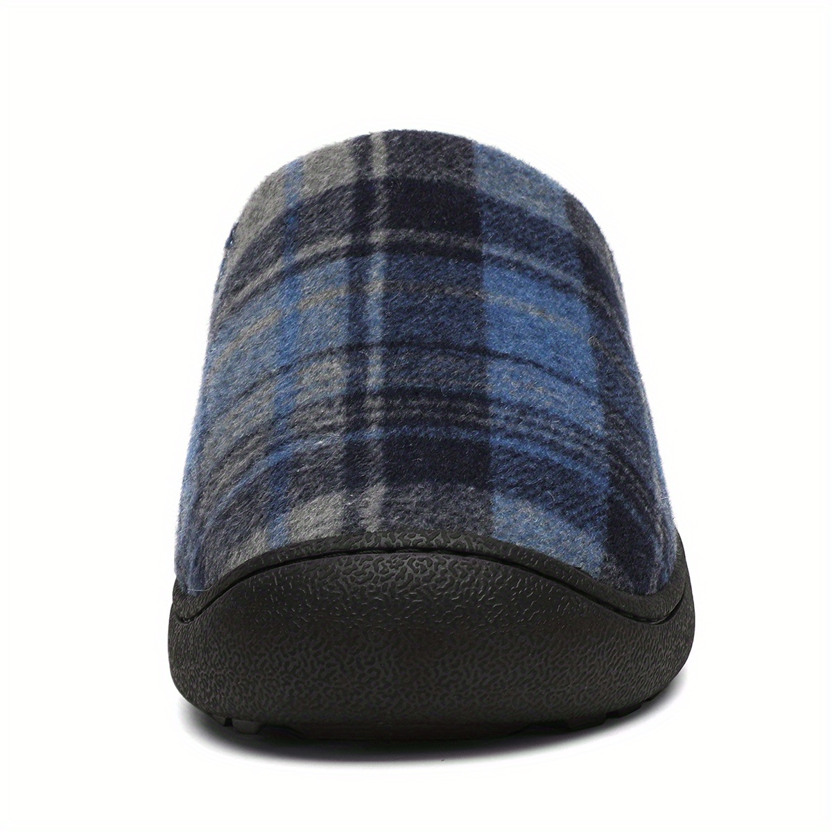 plaid home slippers soft plush cozy house slippers anti skid slip on shoes indoor for men winter shoes details 25