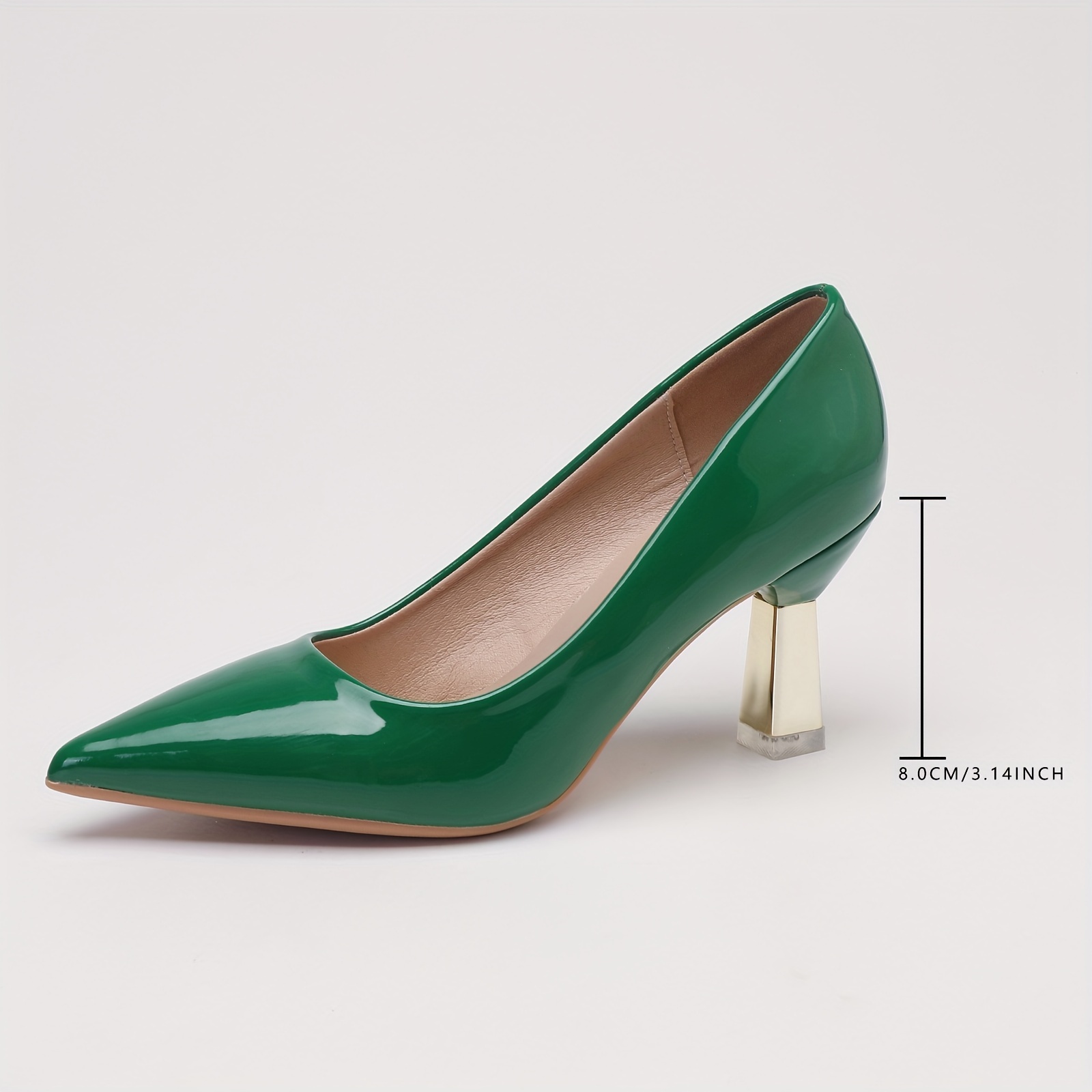 womens solid color pumps all match pointed toe slip on high heels fashion office business shoes details 10