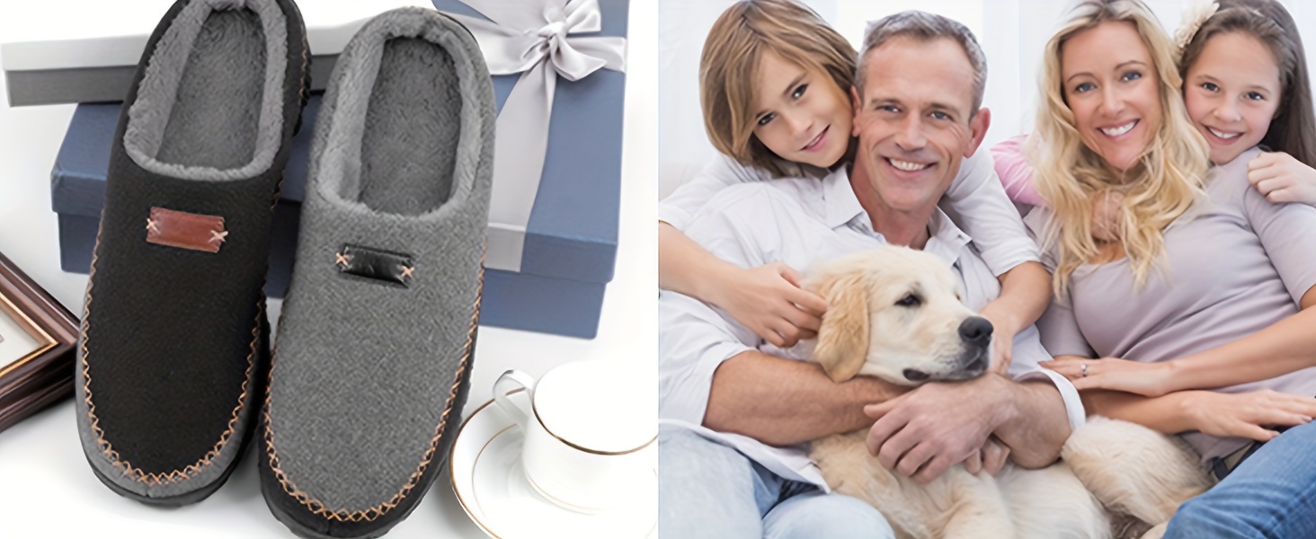 mens soft cozy house slippers wear resistant breathable anti skid fuzz lined slip on shoes for indoor walking autumn and winter details 6