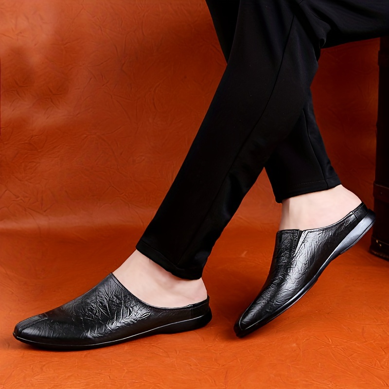 mens slip on mules casual walking slippers outdoor backless loafers open back shoes details 4