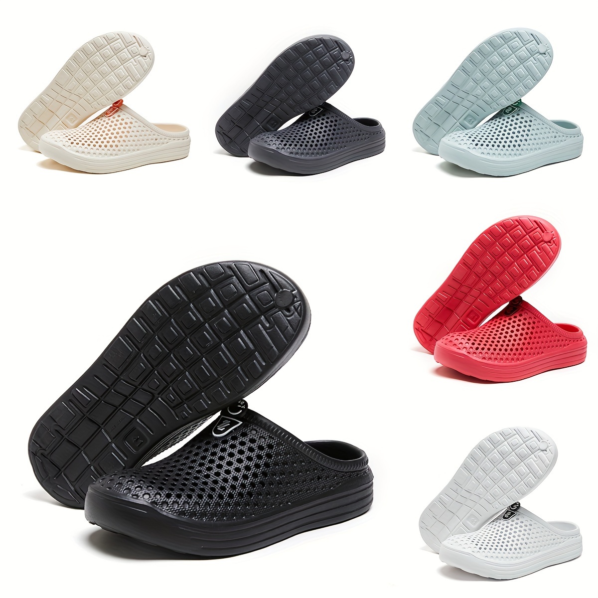 mens casual solid color slippers breathable non slip lightweight slippers for indoor bathroom bedroom garden gym details 0