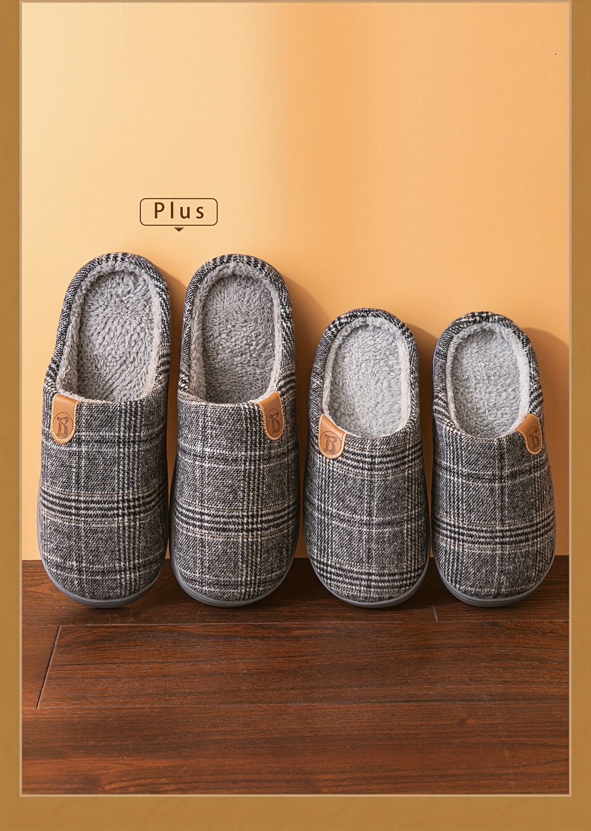 mens plus size soft plush cozy house slippers lightweight breathable anti skid slip on shoes with fuzzy lining for indoor walking autumn and winter details 3