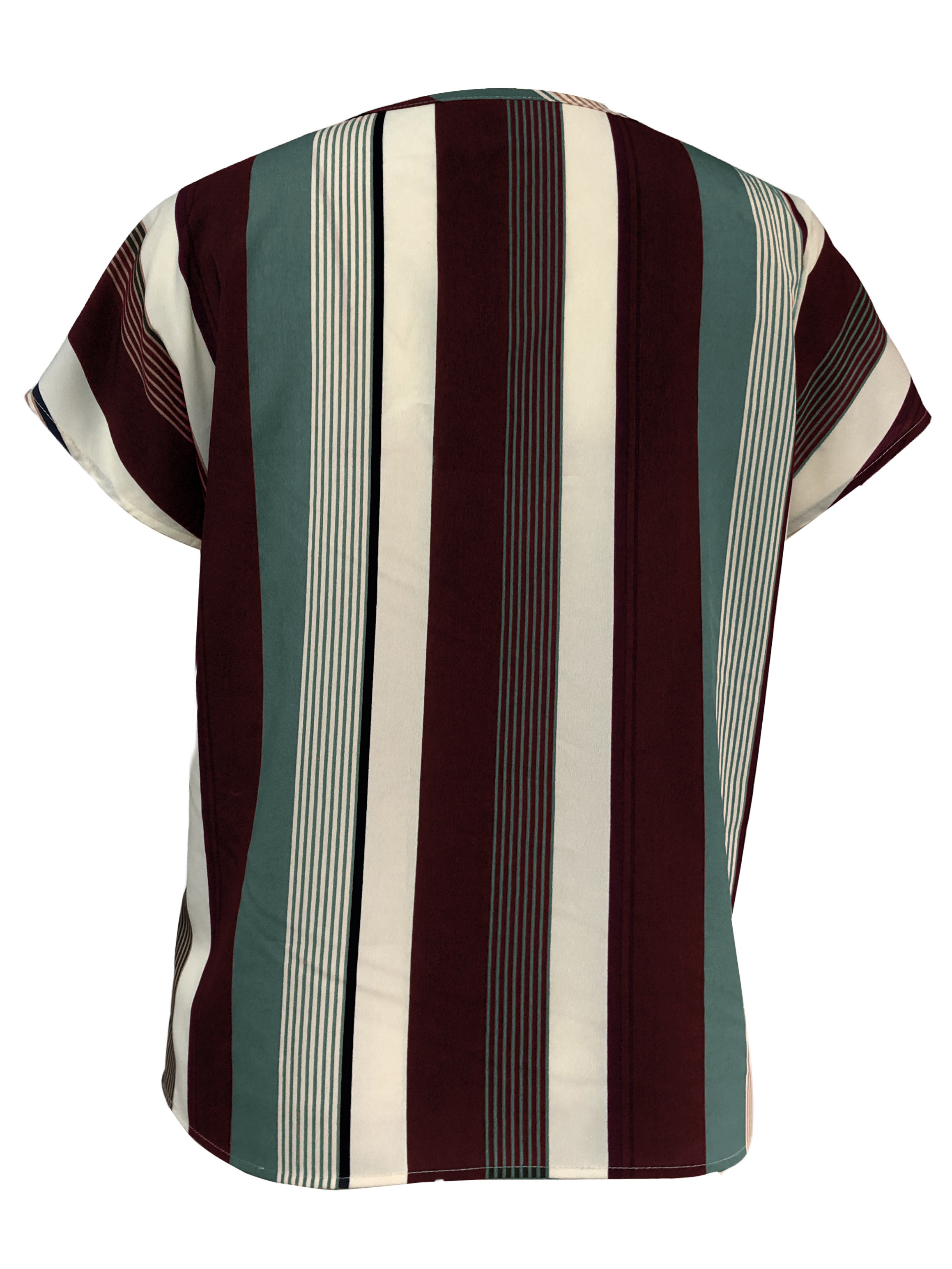 plaid notched neck blouse casual short sleeve blouse for spring summer womens clothing details 15