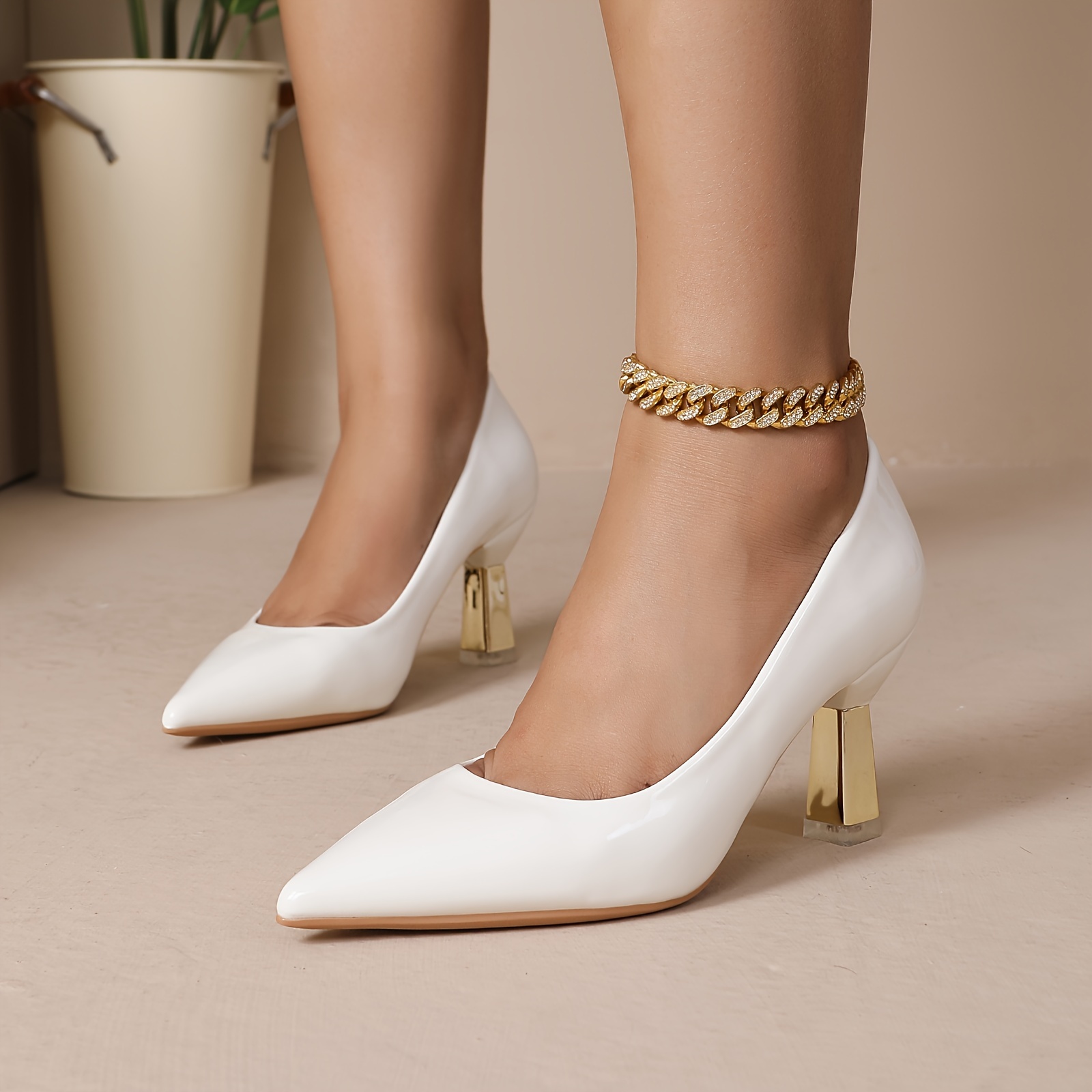 womens solid color pumps all match pointed toe slip on high heels fashion office business shoes details 46