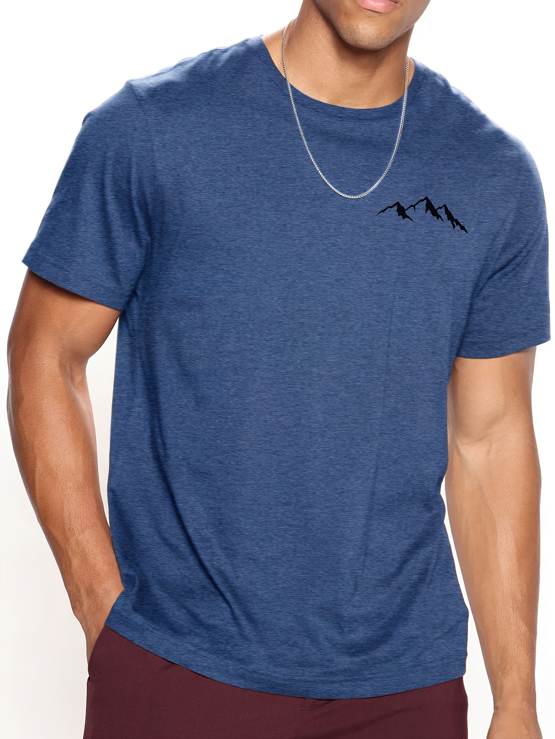 trendy mountains pattern print mens t shirt graphic tee mens summer clothes mens outfits details 7