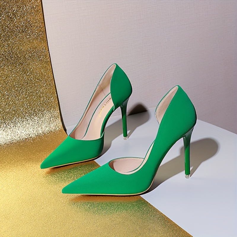 womens solid color minimalist shoes slip on casual stiletto shallow mouth shoes lightweight point toe party shoes details 0