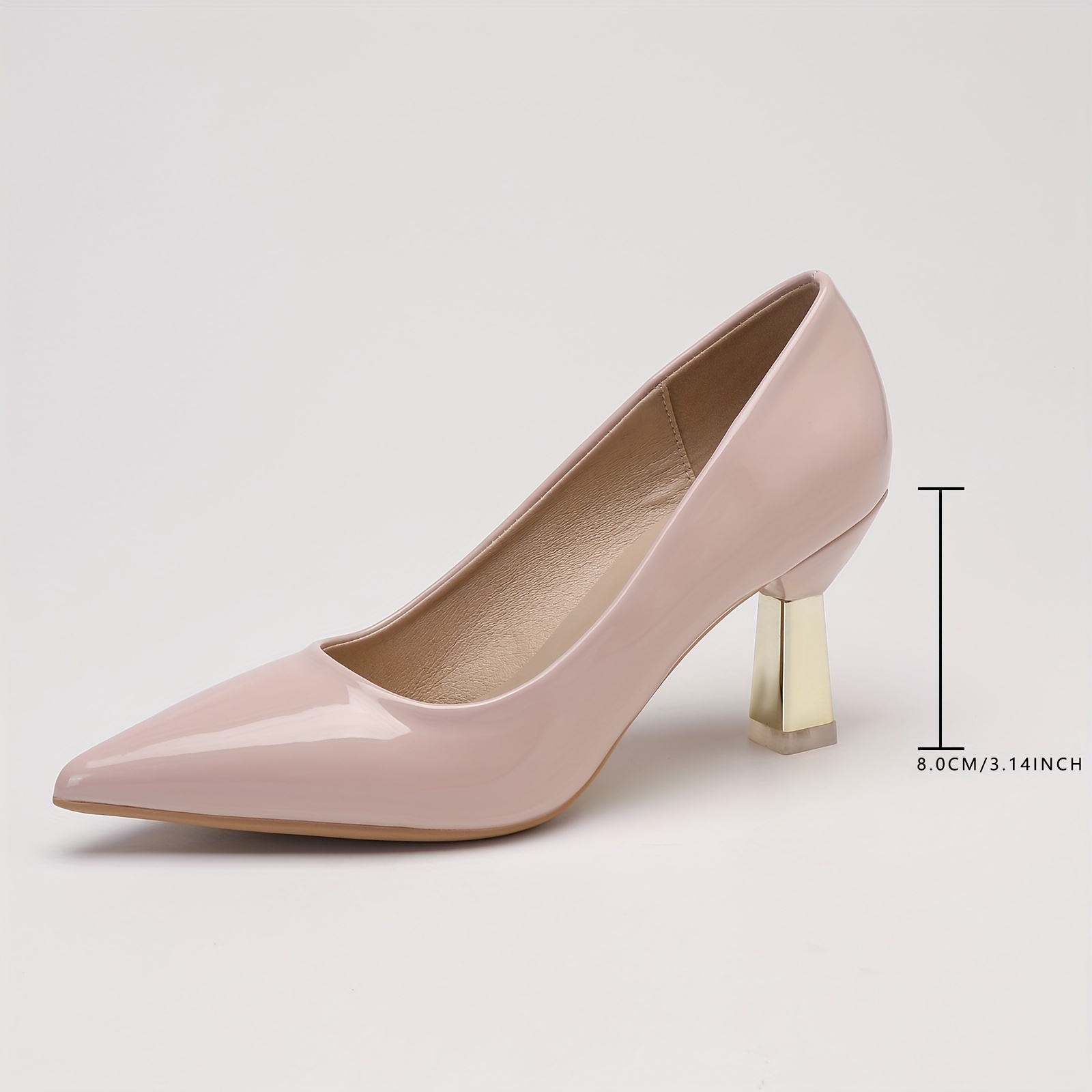 womens solid color pumps all match pointed toe slip on high heels fashion office business shoes details 5