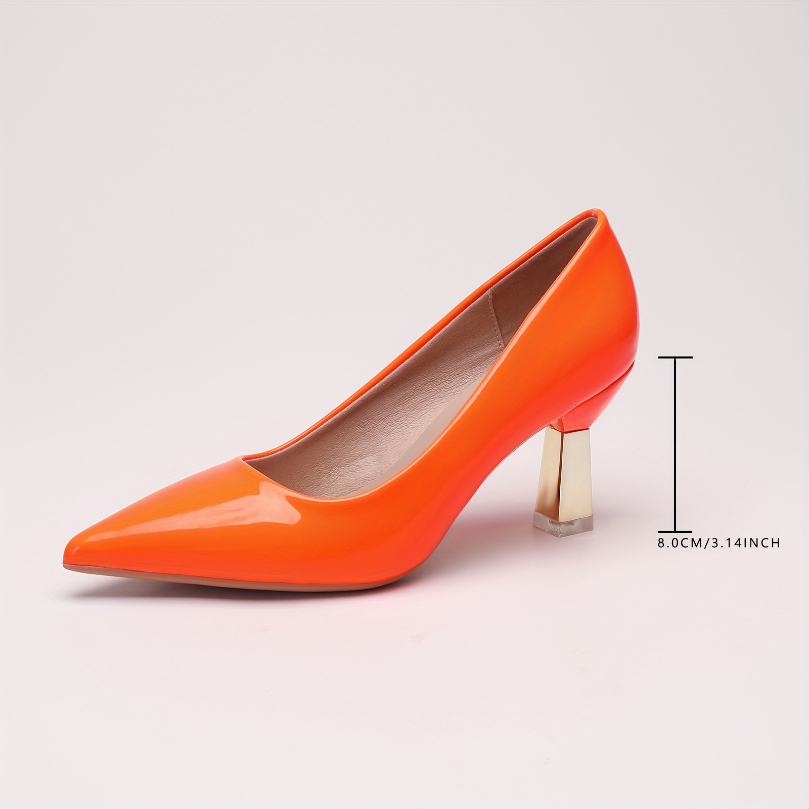 womens solid color pumps all match pointed toe slip on high heels fashion office business shoes details 30