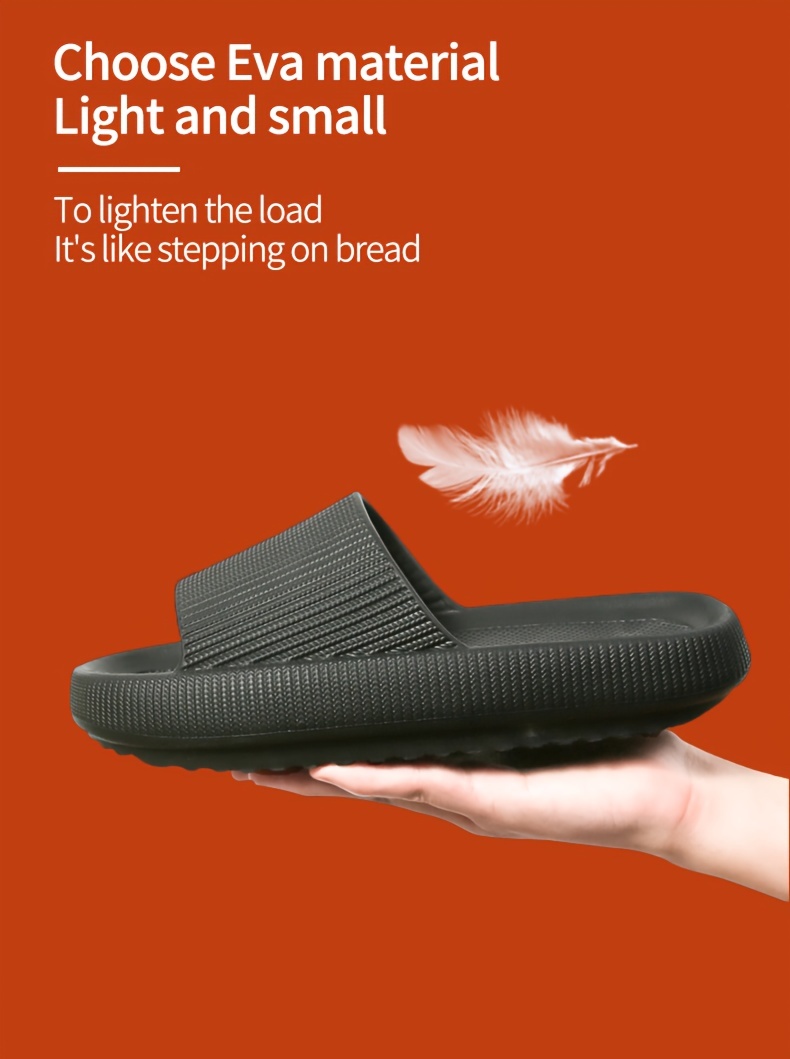 mens solid eva slides non slip quick drying open toe slippers for indoor walking mens bathroom shoes details 6