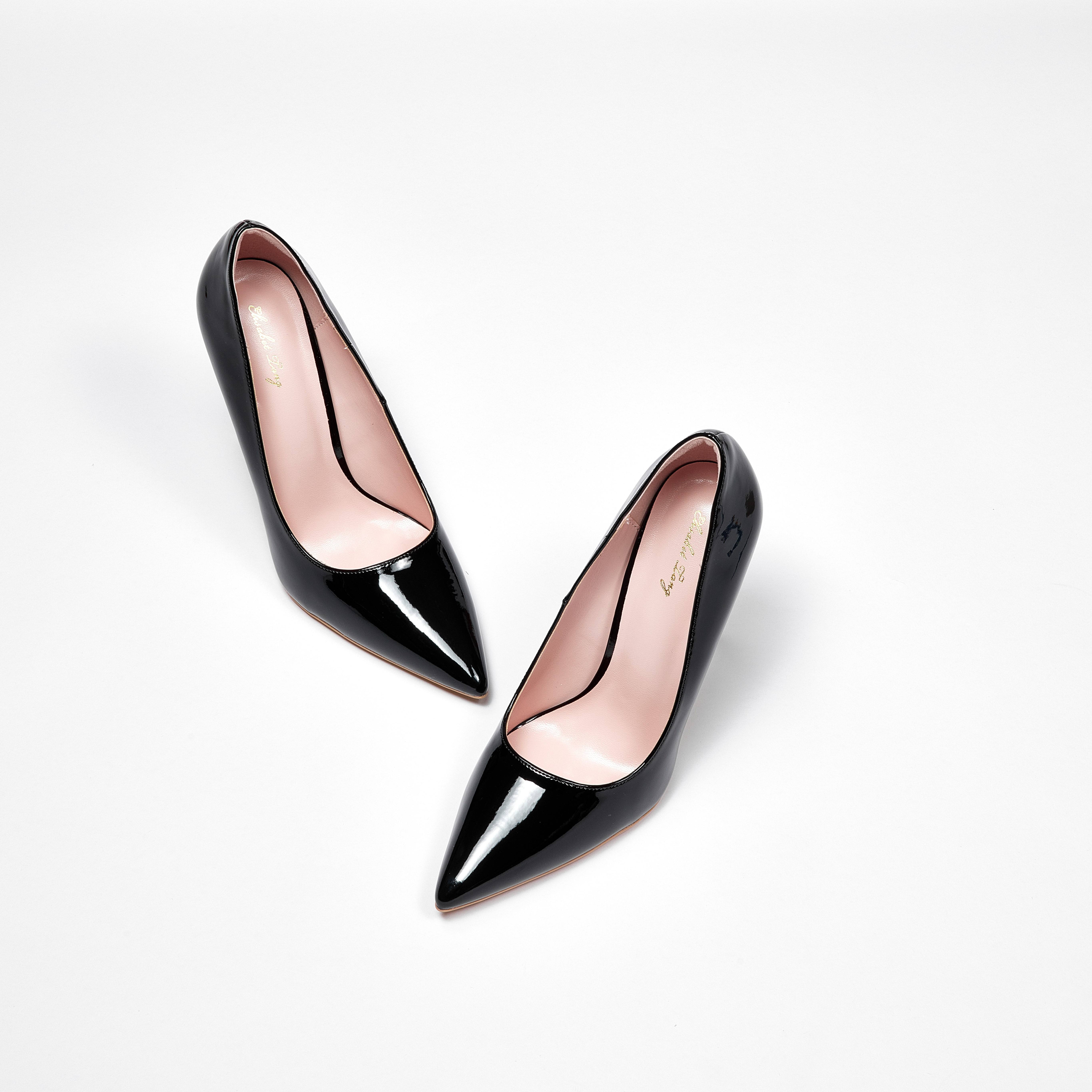 womens super high heels pointed toe slip on patent leather stilettos fashion party pumps details 5