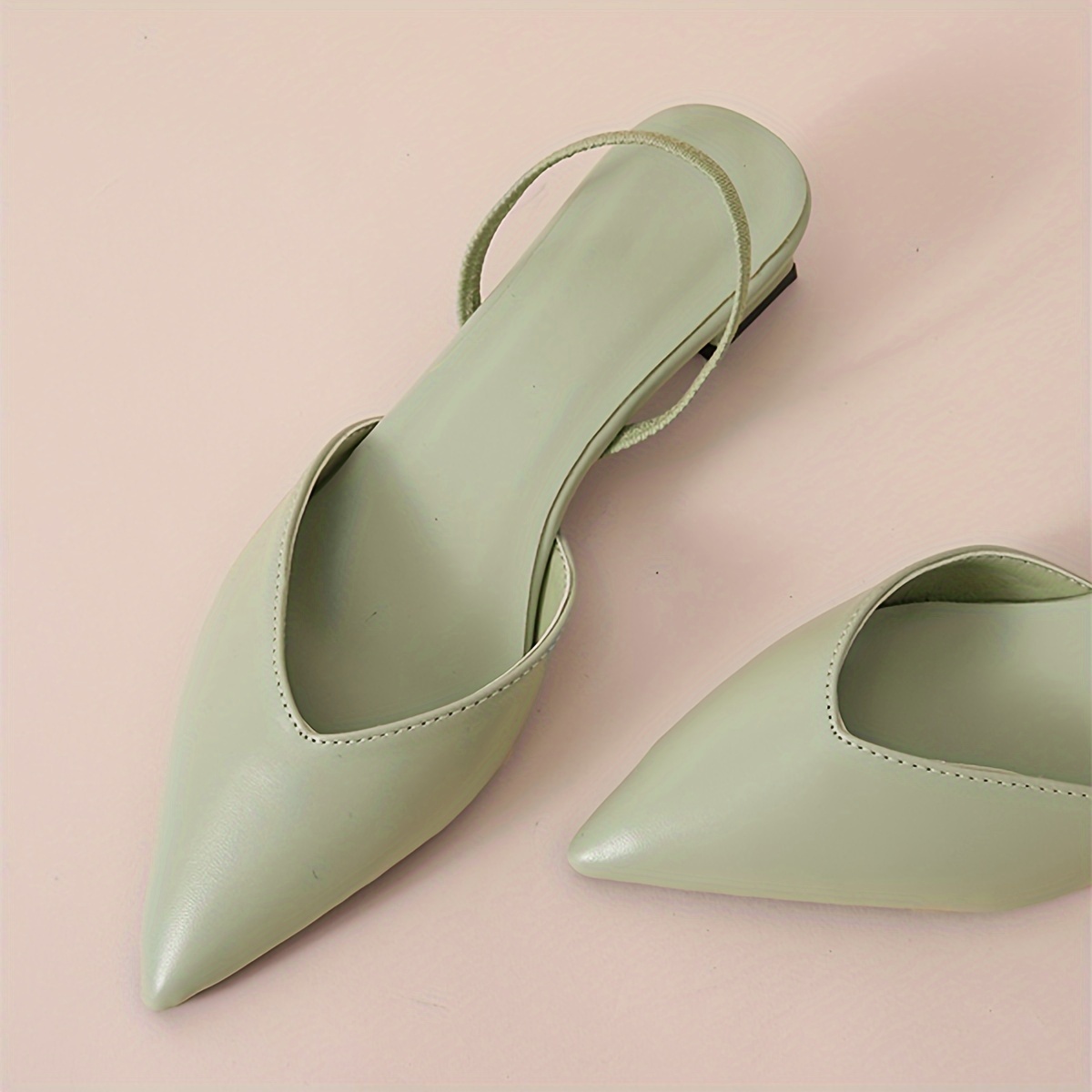 womens solid color chunky heels elegant point toe dress pumps stylish ankle strap heels details 6