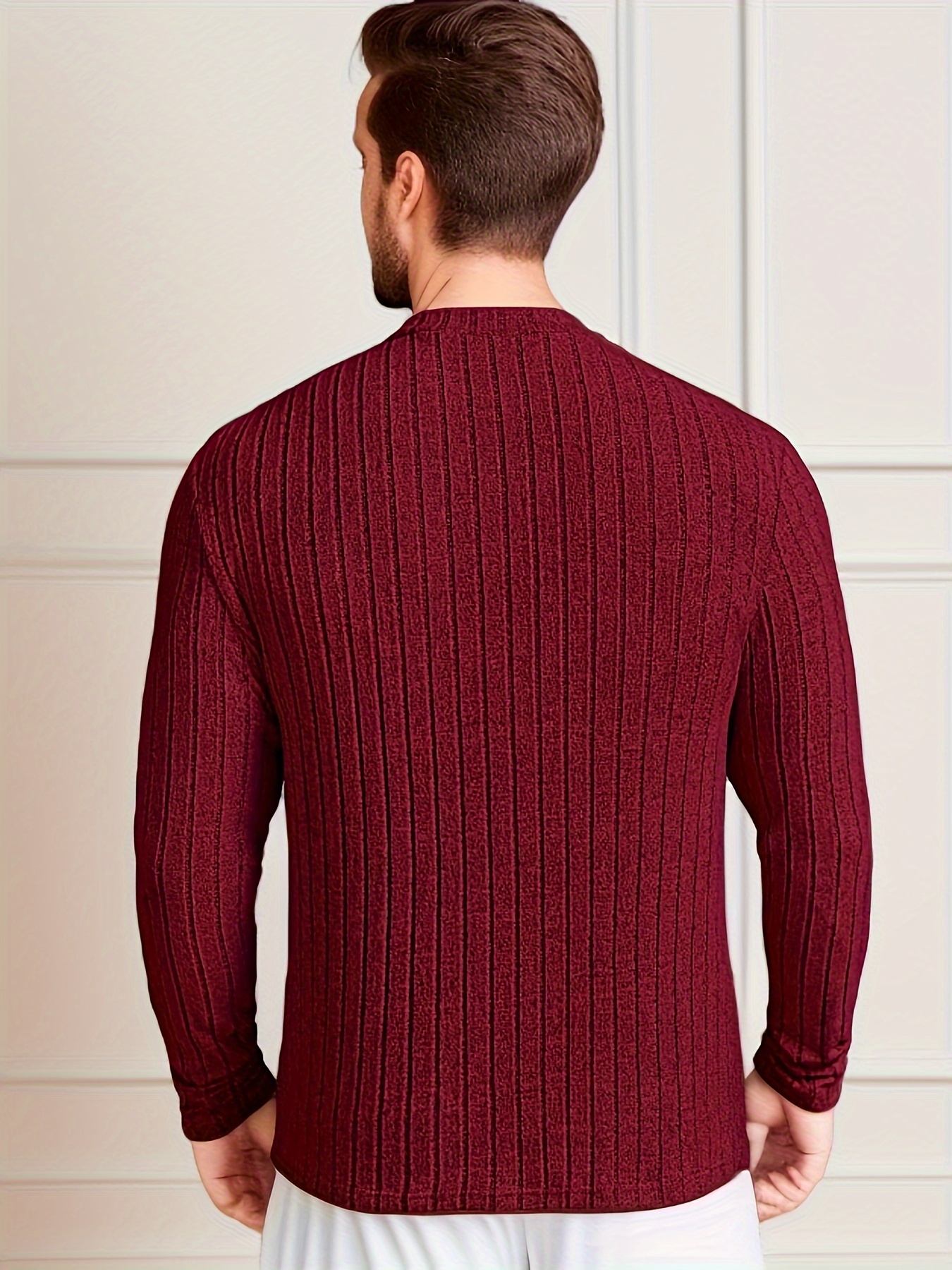 mens solid ribbed crew neck long sleeve active t shirt tee casual comfy shirts for spring summer autumn mens clothing tops details 17