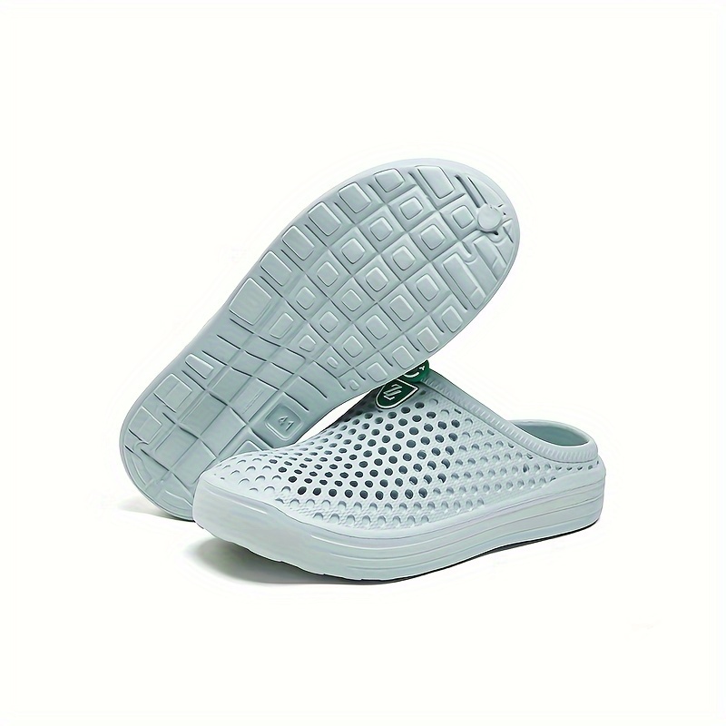 mens casual solid color slippers breathable non slip lightweight slippers for indoor bathroom bedroom garden gym details 10