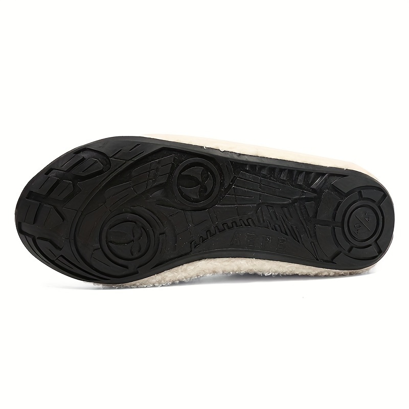 mens plush casual home slippers fuzz lined casual lightweight anti skid slip on shoes for indoor walking autumn and winter details 9