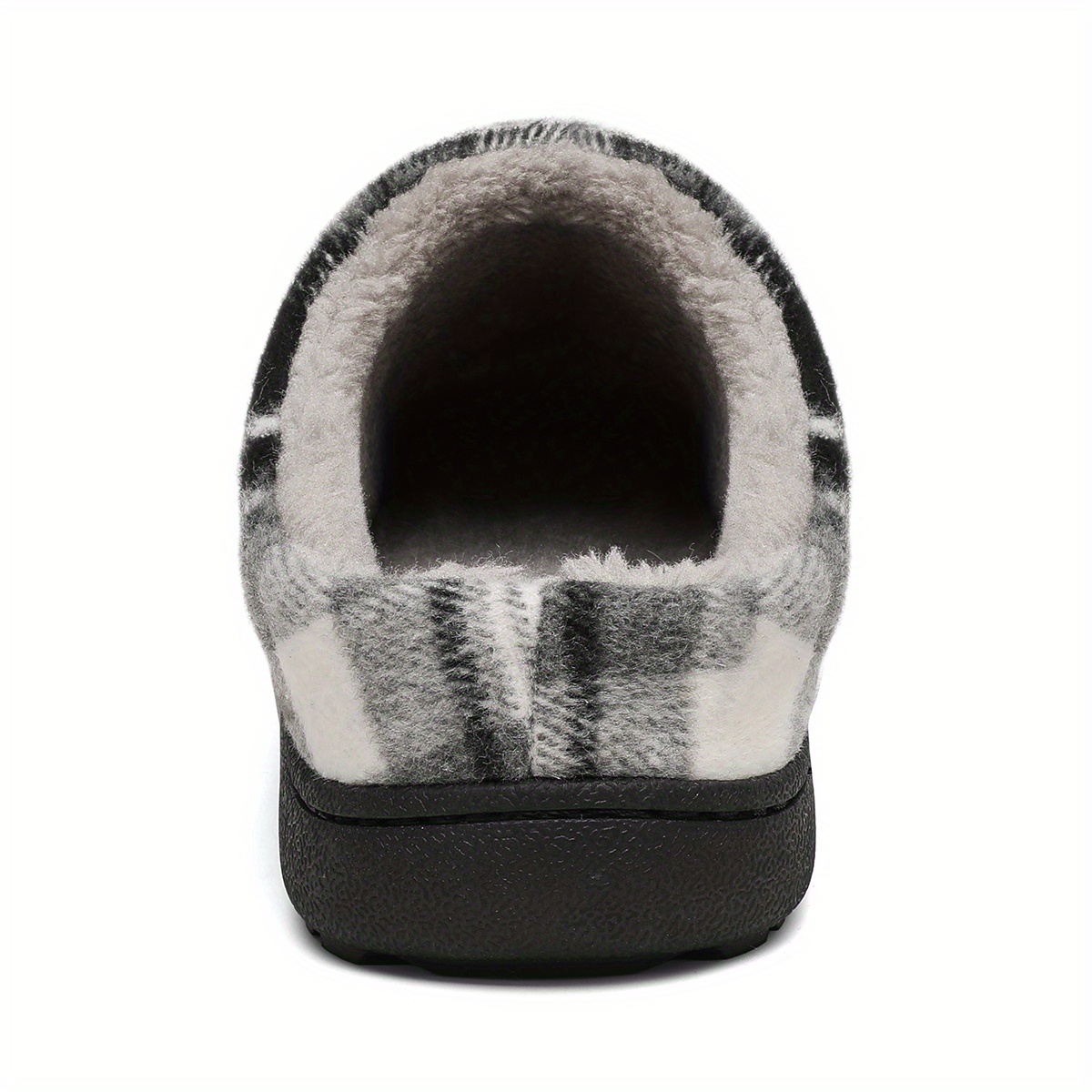 plaid home slippers soft plush cozy house slippers anti skid slip on shoes indoor for men winter shoes details 20