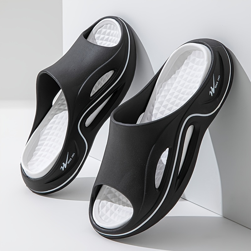 mens lightweight eva summer slides non slip quick drying open toe slippers for indoor outdoor walking and shower mens trendy beach slides details 3